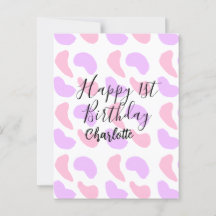 Formas abstratas rosa roxo feliz aniversário de 1 