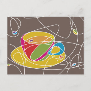 Cartão Postal formas COFFEE retrô