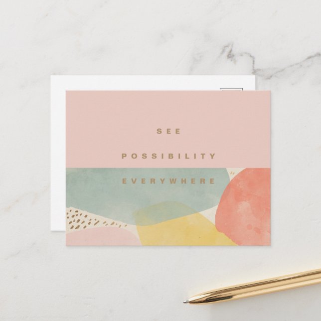 Cartão Postal Formas de Abstrato de Cotação Moderna (Frente/Verso In Situ)