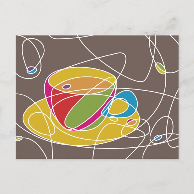 Cartão Postal formas de COFFEE retrô (Frente)