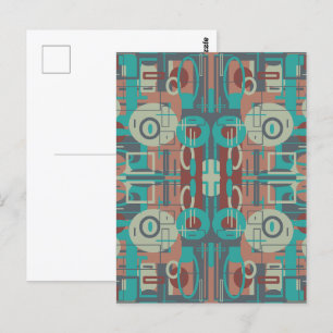 Cartão Postal Formas Geométricas Tribais do Sudoeste Arte Abstra