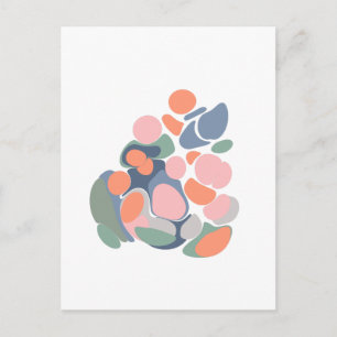 Cartão Postal Formas Modernas Abstrato Orgânicas Arte em Cor Ter
