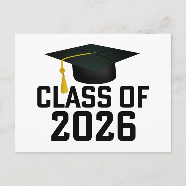 Cartão Postal Formatura da turma de 2026 do Letterman  (Frente)