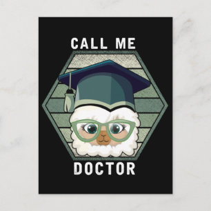 Cartão Postal Formatura de Doutor PHD Llama Alpaca Engraçado