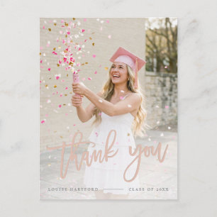 Cartão Postal Formatura Obrigado Foto Personalizada Elegante R
