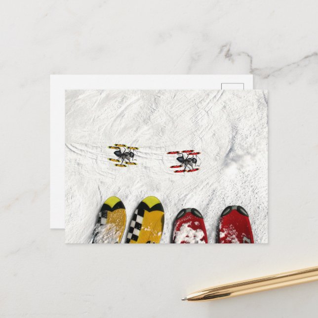 Cartão Postal Formigas esquiando (Frente/Verso In Situ)