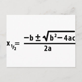 Cartão Postal fórmula quadrática