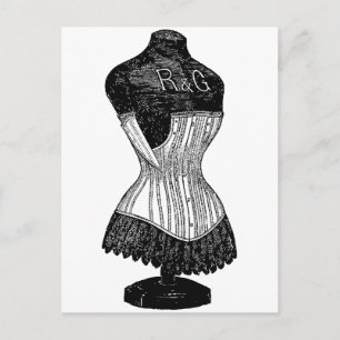 Cartão Postal Formulário de vestido Vintage Corset