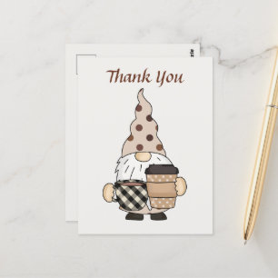 Cartão Postal Fornecedores de loja de café gnomo fofo adicionam 