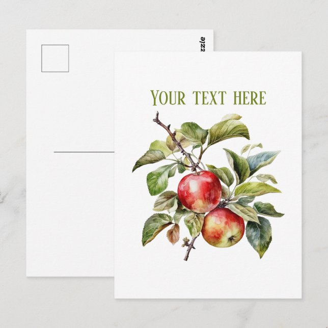 Cartão Postal Fornecedores de maçã fofos personalizáveis  (Frente/Verso)
