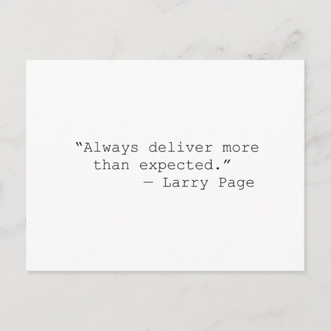 Cartão Postal Fornecer mais do que o esperado página Larry (Frente)