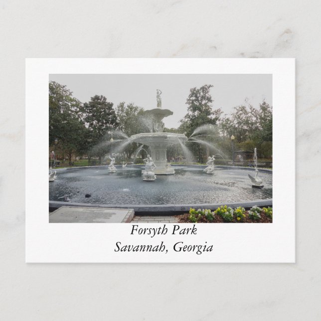 Cartão Postal Forsyth Park Fountain Savannah Georgia (Frente)