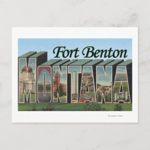 Cartão Postal Fort Benton, Montana - Cenas de Letras Grandes