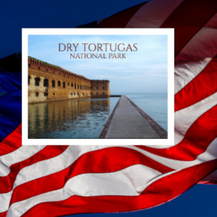Cartão Postal Fort Jefferson Moat, Muro, Tortugas Seco