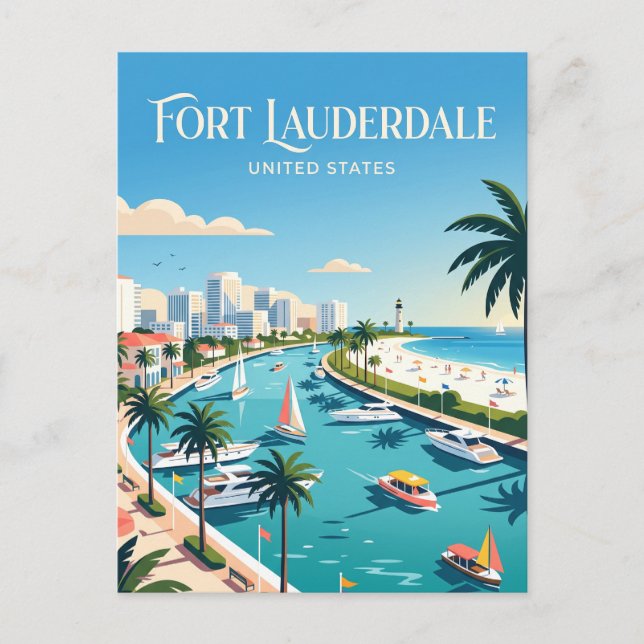 Cartão Postal Fort Lauderdale Flórida (Frente)