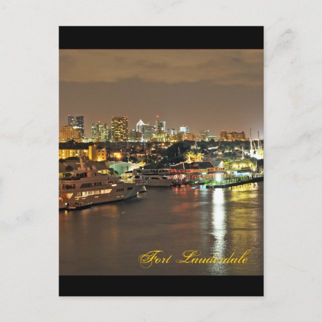 Cartão Postal Fort Lauderdale, Flórida, Veneza Americana (Frente)