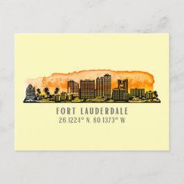 Cartão Postal Fort Lauderdale Skyline & Coordenadas