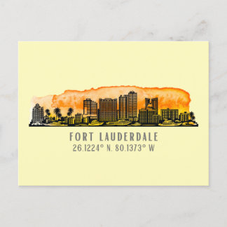 Cartão Postal Fort Lauderdale Skyline & Coordenadas