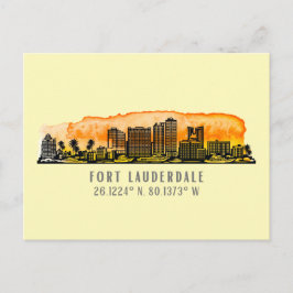 Cartão Postal Fort Lauderdale Skyline & Coordenadas