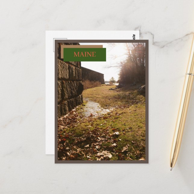 Cartão Postal Fort McClary State Historic Site Maine Nature (Frente/Verso In Situ)