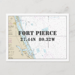 Cartão Postal Fort Pierce FL Gráfico náutico Latitude Longitude