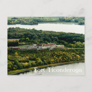 Cartão Postal Fort Ticonhava Autumn Lake Champlain Personalize
