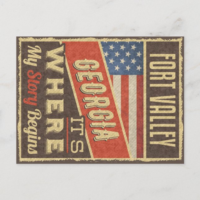 Cartão Postal Fort Valley Georgia (Frente)