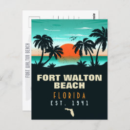 Cartão Postal Fort Walton Beach Retro Sunset Souvenirs