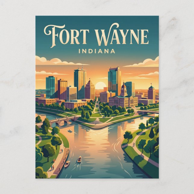 Cartão Postal Fort Wayne EUA (Frente)