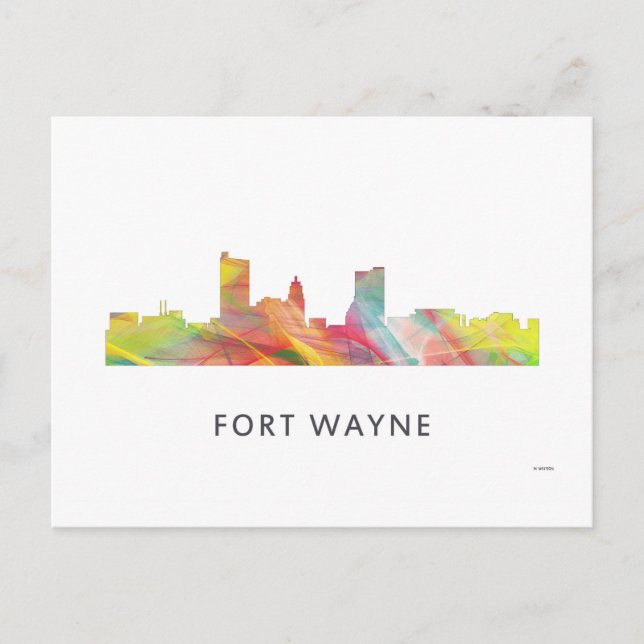 CARTÃO POSTAL FORT WAYNE SKYLINE WB1 - (Frente)