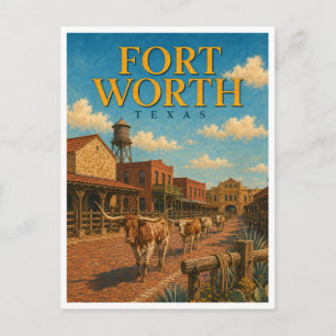 Cartão Postal Fort Worth Texas Stockyards GeoSaga