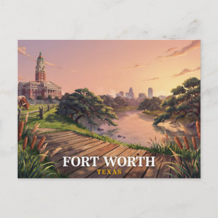 Cartão Postal Fort Worth Texas Tribunal Longhorn Viagem