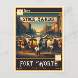 Cartão Postal Fort Worth, Texas | Vintage