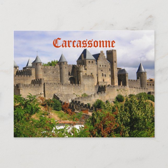 Cartão Postal Fortaleza de Carcassonne em France (Frente)
