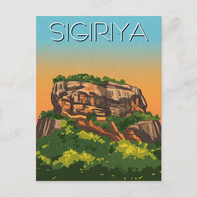 Cartão Postal Fortaleza de Rocha de Sigiriya Sri Lanka (Frente)