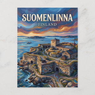 Cartão Postal Fortaleza Marítima de Suomenlinna Finlândia