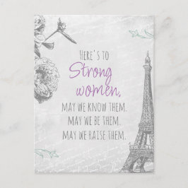 Cartão Postal Forte citação das mulheres Documento de Paris Eiff