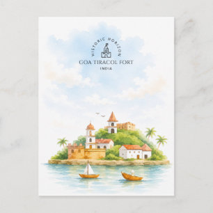 Cartão Postal Forte de Tiracol de Goa, Índia Arquitetura Paisa