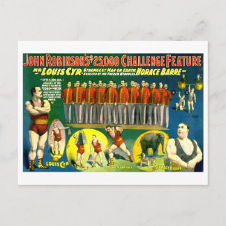 Cartão Postal Forte Poster do Circus Show Vintage 1898