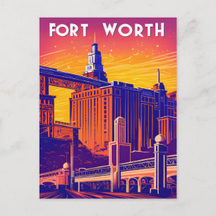 Cartão Postal Forte Worth, Cidade em Cores Vibrantes, Viagem