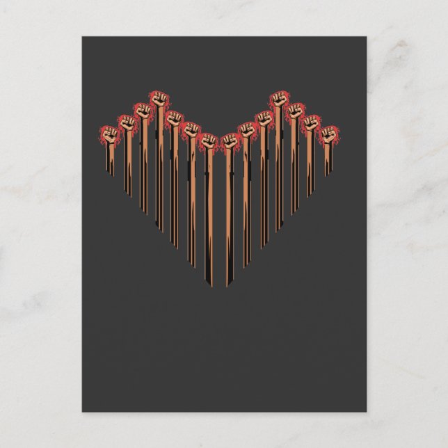 Cartão Postal Fortes mãos de apoio aos direitos humanos (Frente)