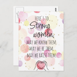 Cartão Postal Fortes Mulheres - Bolhas Motivacionais De Aquarela