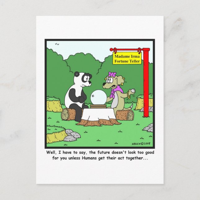 Cartão Postal Fortune Teller: Cartoon Panda (Frente)