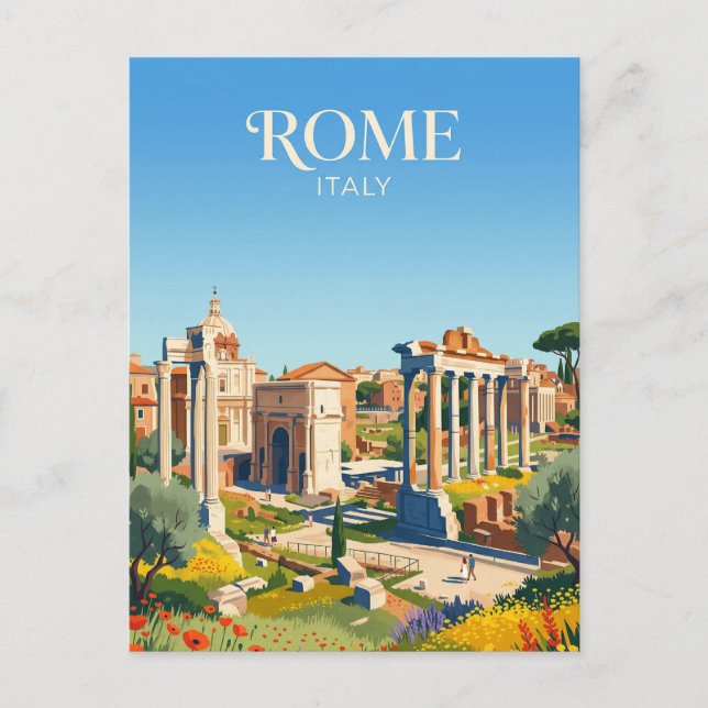 Cartão Postal Fórum Romano Itália (Frente)