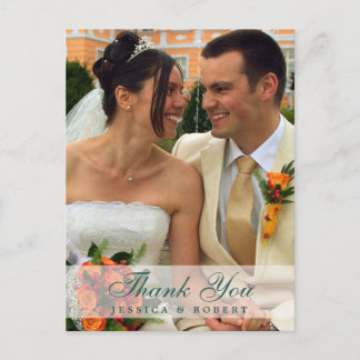 Cartão Postal Fosco foto de casamento verde