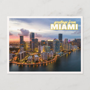 Cartão Postal Foto aérea da paisagem urbana de Miami retrô Flóri