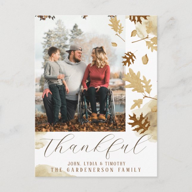 Cartão Postal Foto agradecida do outono elegante (Frente)