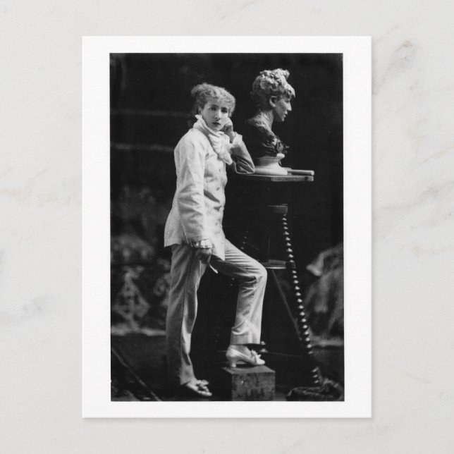 Cartão Postal Foto Antiga de Sarah Bernhardt - 1876 (Frente)