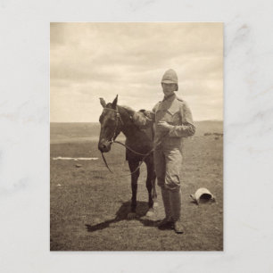 Cartão Postal Foto antiga de um soldado britânico - Guerra do Bo