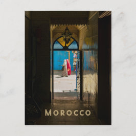 Cartão Postal foto autêntica da rua da Medina em Marrocos